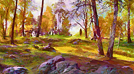 painting of forest
