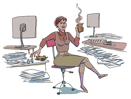 a woman in the office